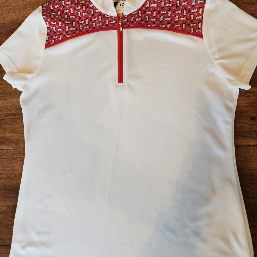 Izod Women's Short Sleeve Tee - Red and White